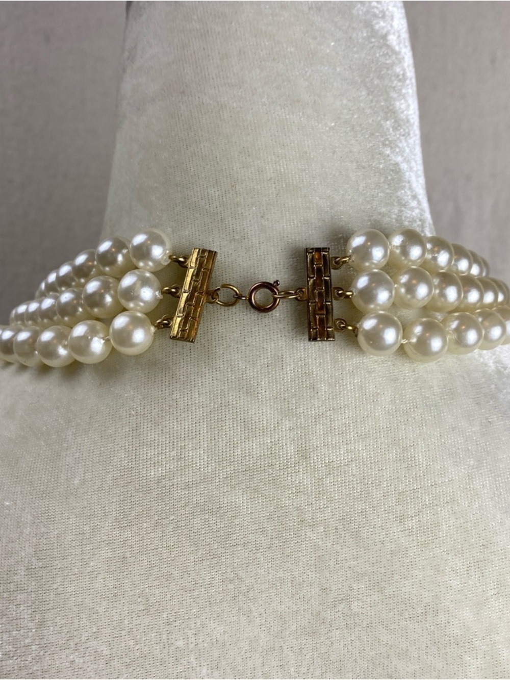 Classic Faux Pearl Multi-Strand Necklace - Cream Pearls - Picture 3 of 4